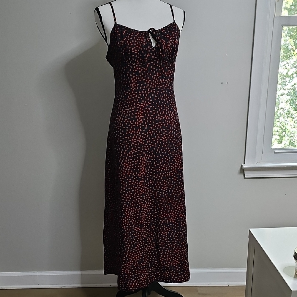 SHEIN Red Slip Midi Dress Spaghetti Strap Sleeveless